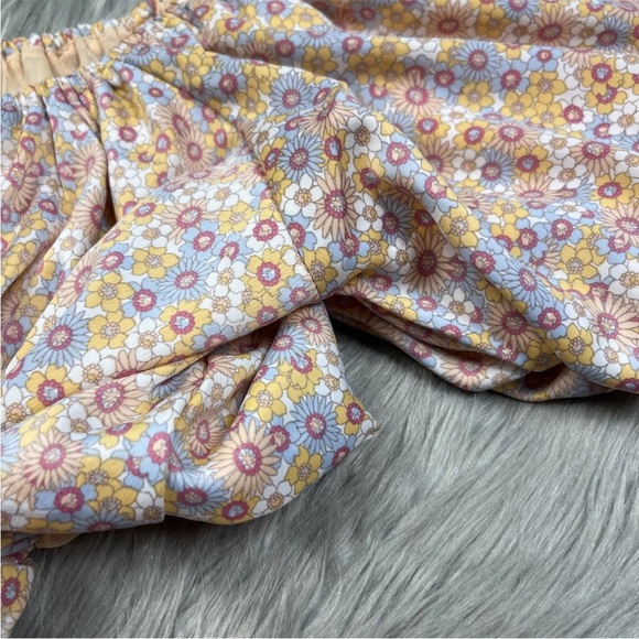 Zara Multicolored Floral Balloon Crop Top Size Medium - Picture 6 of 9